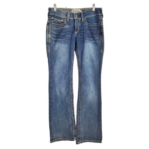 Ariat Denim - Ariat Real Denim Womens Bootcut Midrise Jeans Size 27R Medium Wash Logo 5-Pocket